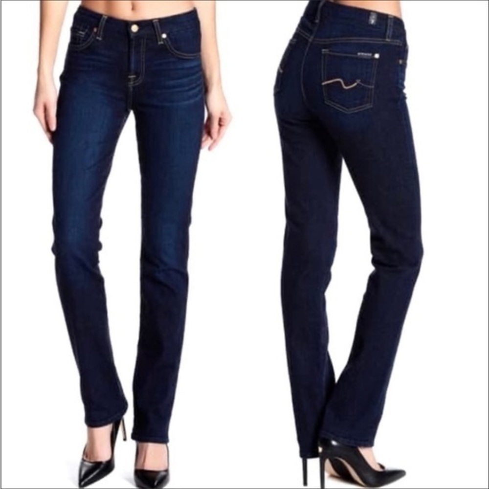 7 For All Mankind Karah Straight Leg Jeans Sz 28